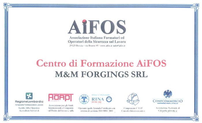 M&M Forgings is an AiFOS Training Center